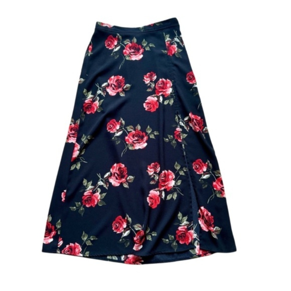 BP Blue Midi A-Line Skirt Casual Resort Wear